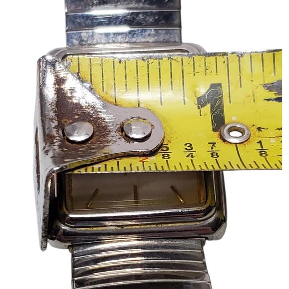 Vintage CHOICE Quartz Watch Hong Kong Rectangular Face Stretch Band New Battery - Picture 15 of 15